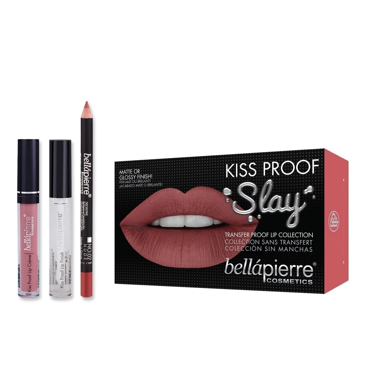 Bellapierre Kiss Proof Slay Lip Kit Nude Glowii