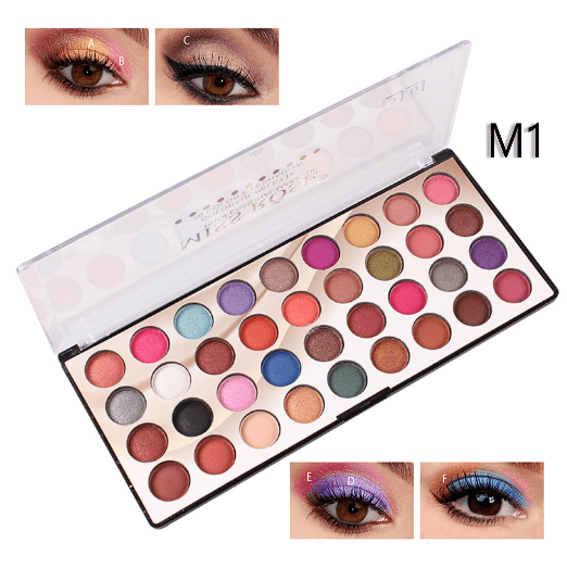 Miss Rose 36 Colours Shimmer/Matte Eyeshadow Palette M1 Glowii